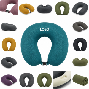 Contoured Memory Foam Travel Neck Pillow with Adjustable Buckle