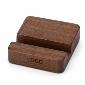 Compact Natural Wood Desktop Smartphone Cradle