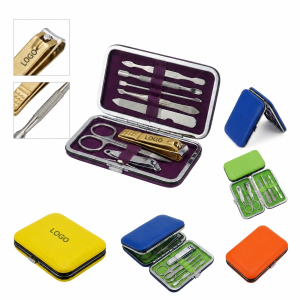Deluxe 7-Piece Stainless Steel Personal Grooming Kit with Portable Hard Shell Case