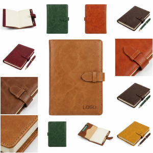 Professional Snap-Closure Journal with Document Pockets and Pen Loop